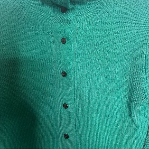 Thakoon Emerald Green ribbed button down pullover NWT SMALL - Picture 3 of 7